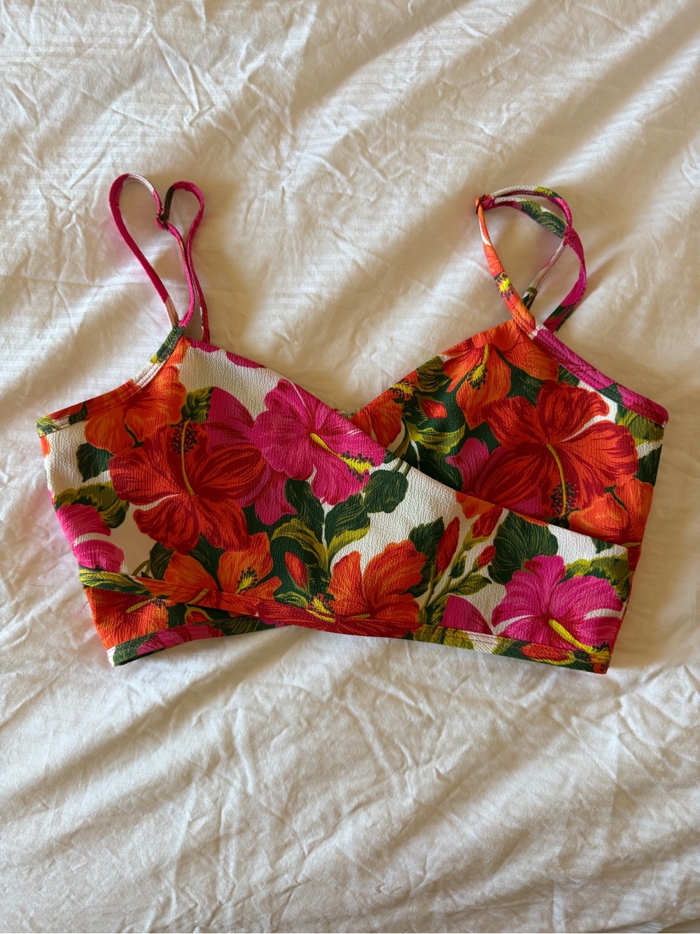 Show Me Your‎ MuMu Floral Crop Top in Pink, Orange, Green